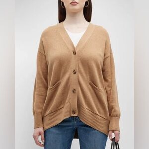 Minnie Rose cotton cashmere blend camel color cardigan size 1X NWT new